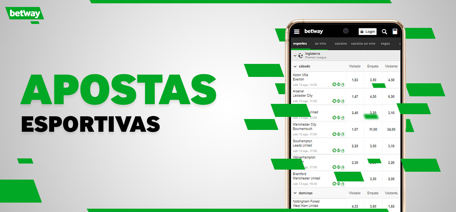 Apostas esportivas no Betway App