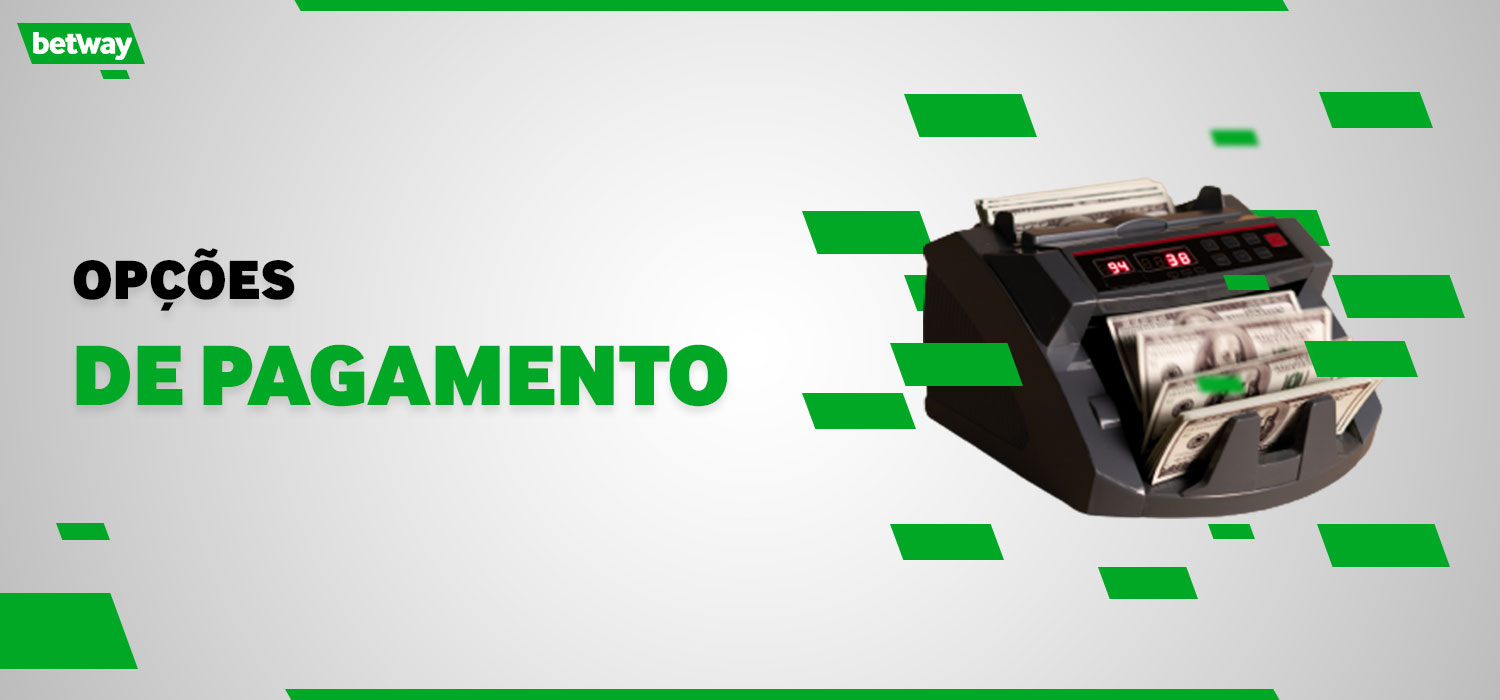 Opções de pagamento disponíveis